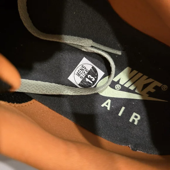 Nike Men's Air Max 1 Ugly Duck- Orange, Black, and Gray with Light Green Accents - Picture 6 of 6